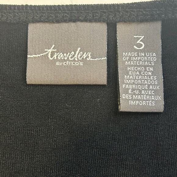 Chico's travelers sleeveless black mesh tank with gold metallic thread size XL16 - Picture 6 of 8